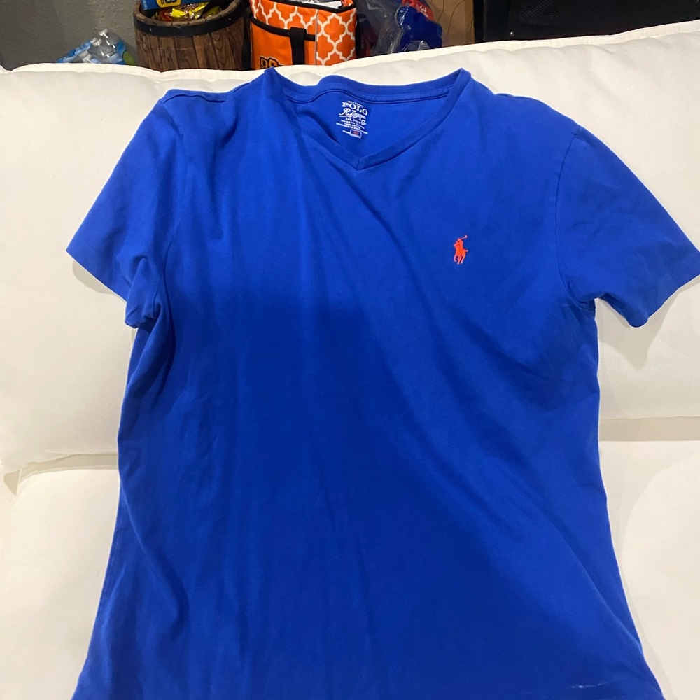 Blue V neck Ralph Lauren t shirt